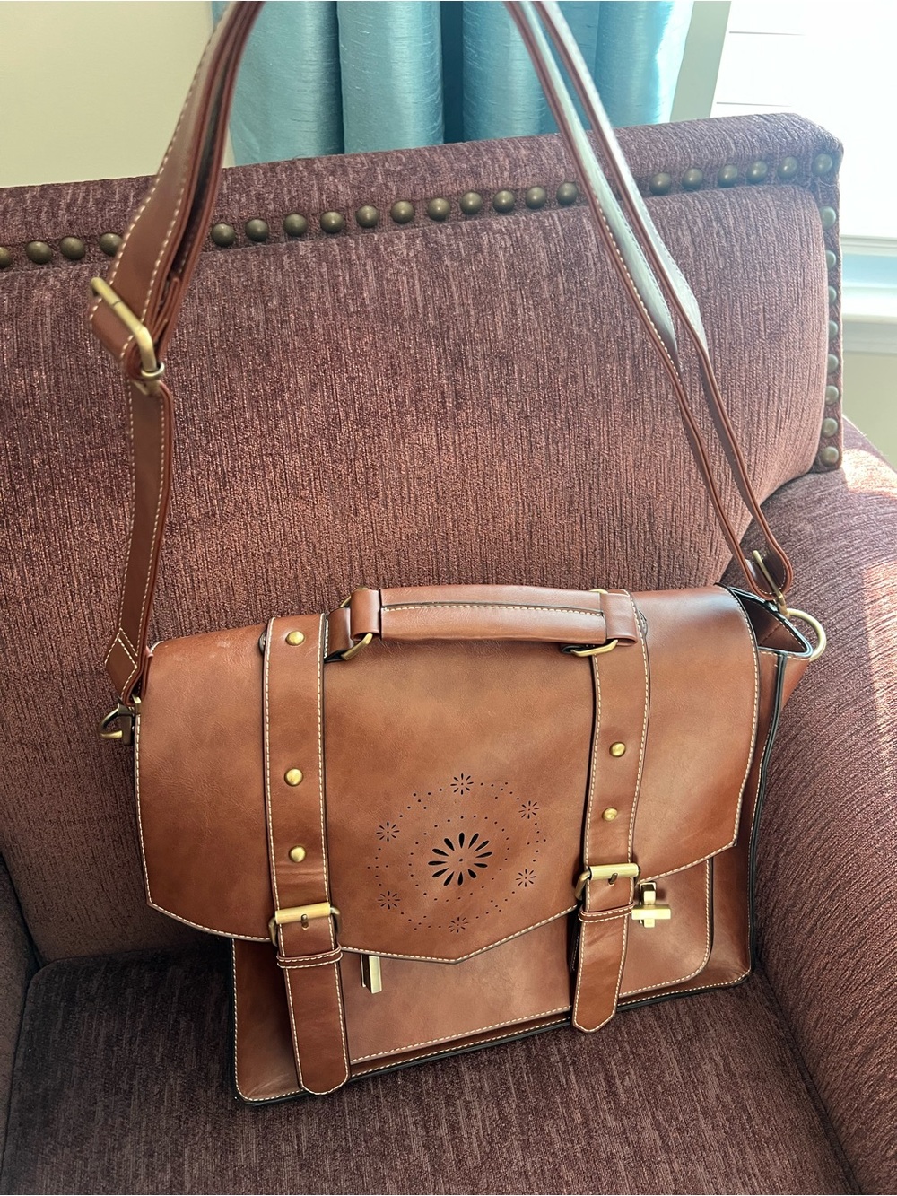Women’s Brown  Messenger Bag - Classic Professional Satc